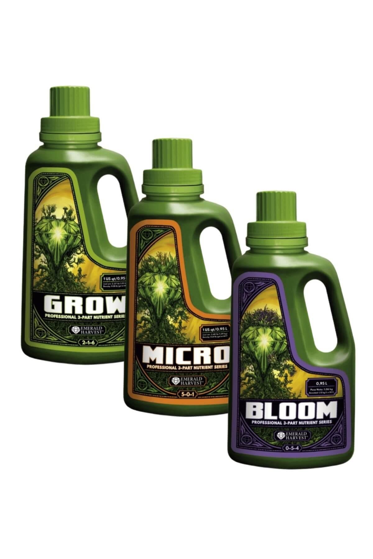 Emerald Harvest Grow Micro Bloom 950 ml Temel Bitki Besini