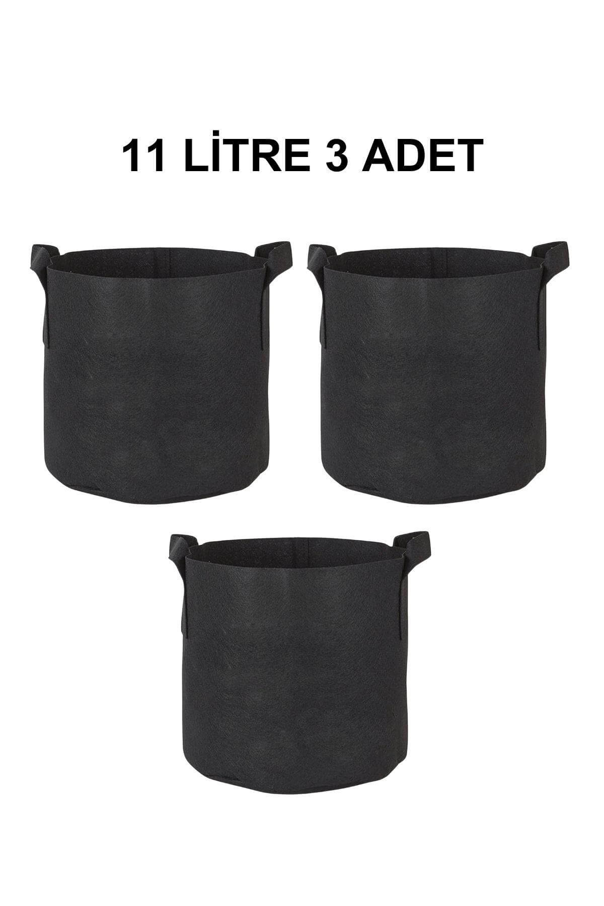 Grow Wizard Kumaş Saksı Pot 11 Litre 3 Adet