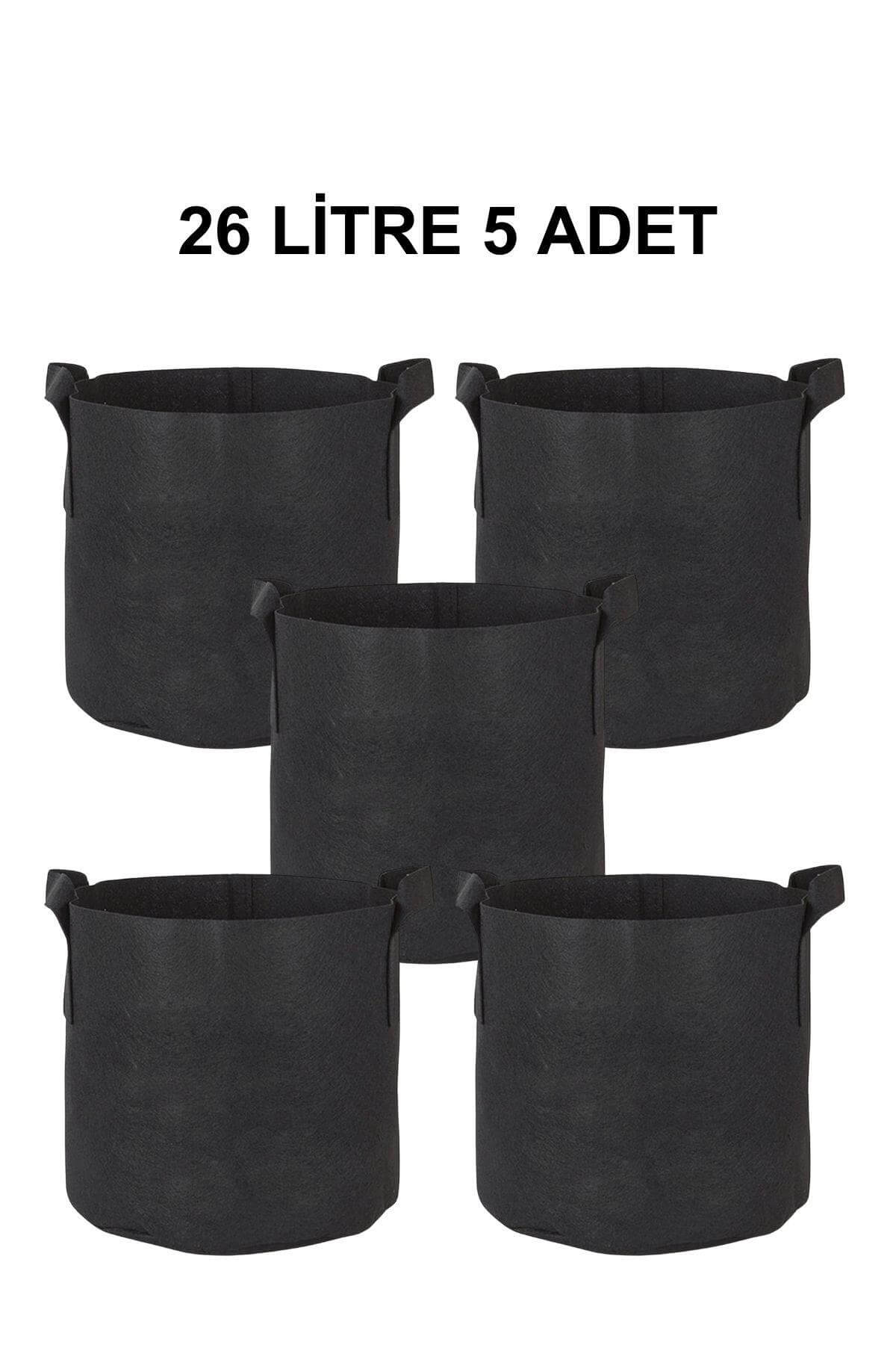 Grow Wizard Kumaş Saksı Pot 26 Litre 5 Adet