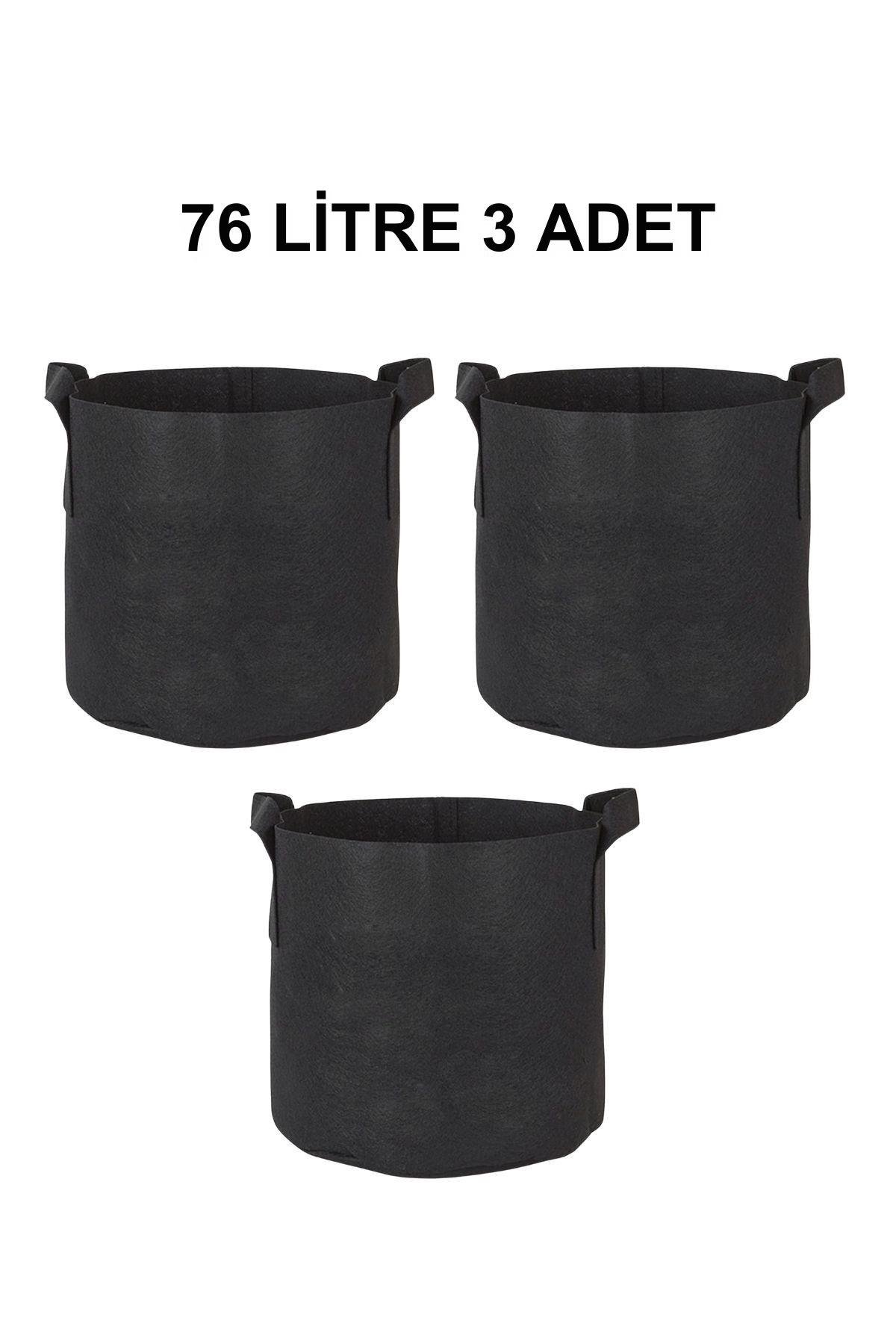 Grow Wizard Kumaş Saksı Pot 76 Litre 3 Adet