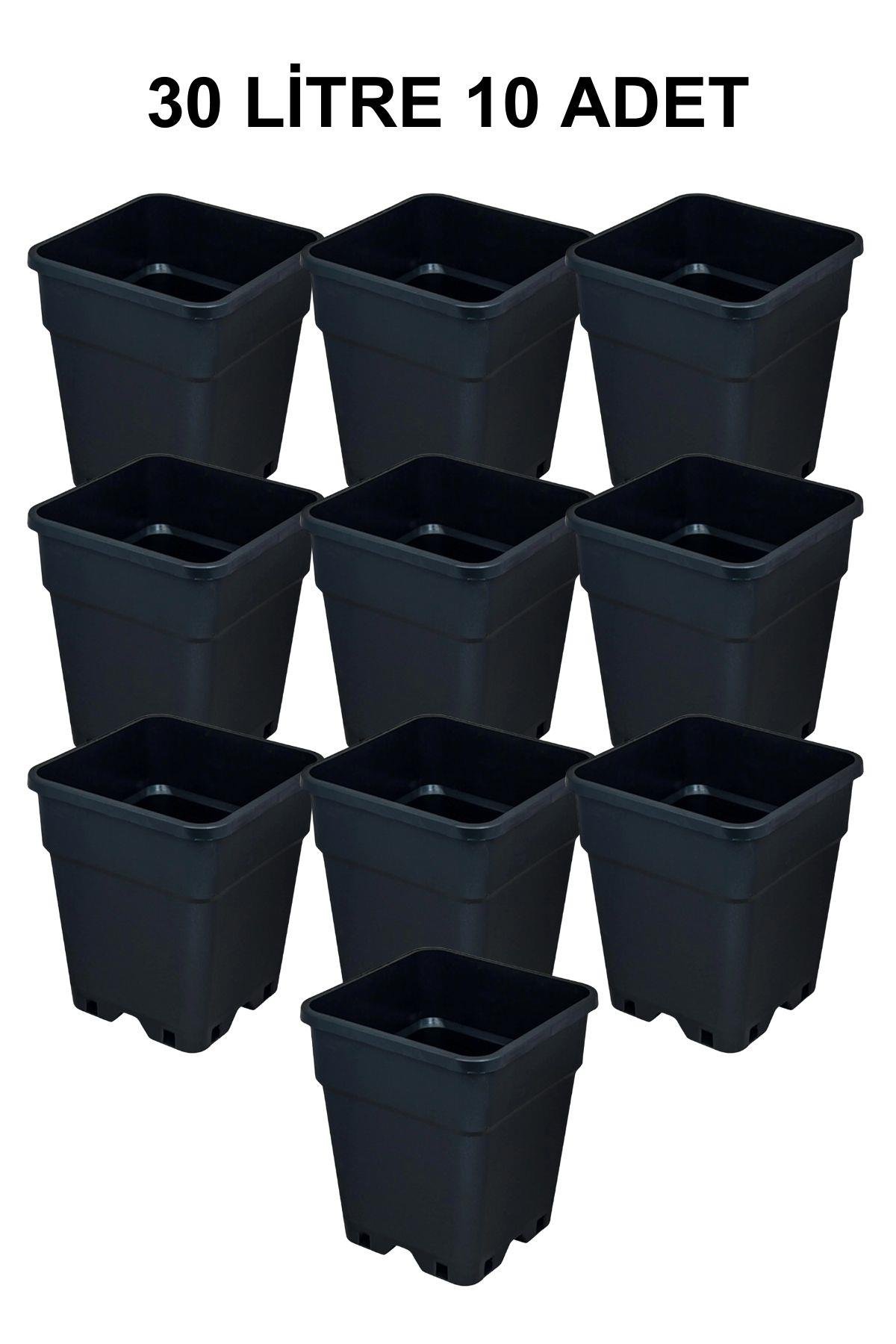 Grow Wizard Plastik Kare Saksı 30 Litre 10 Adet