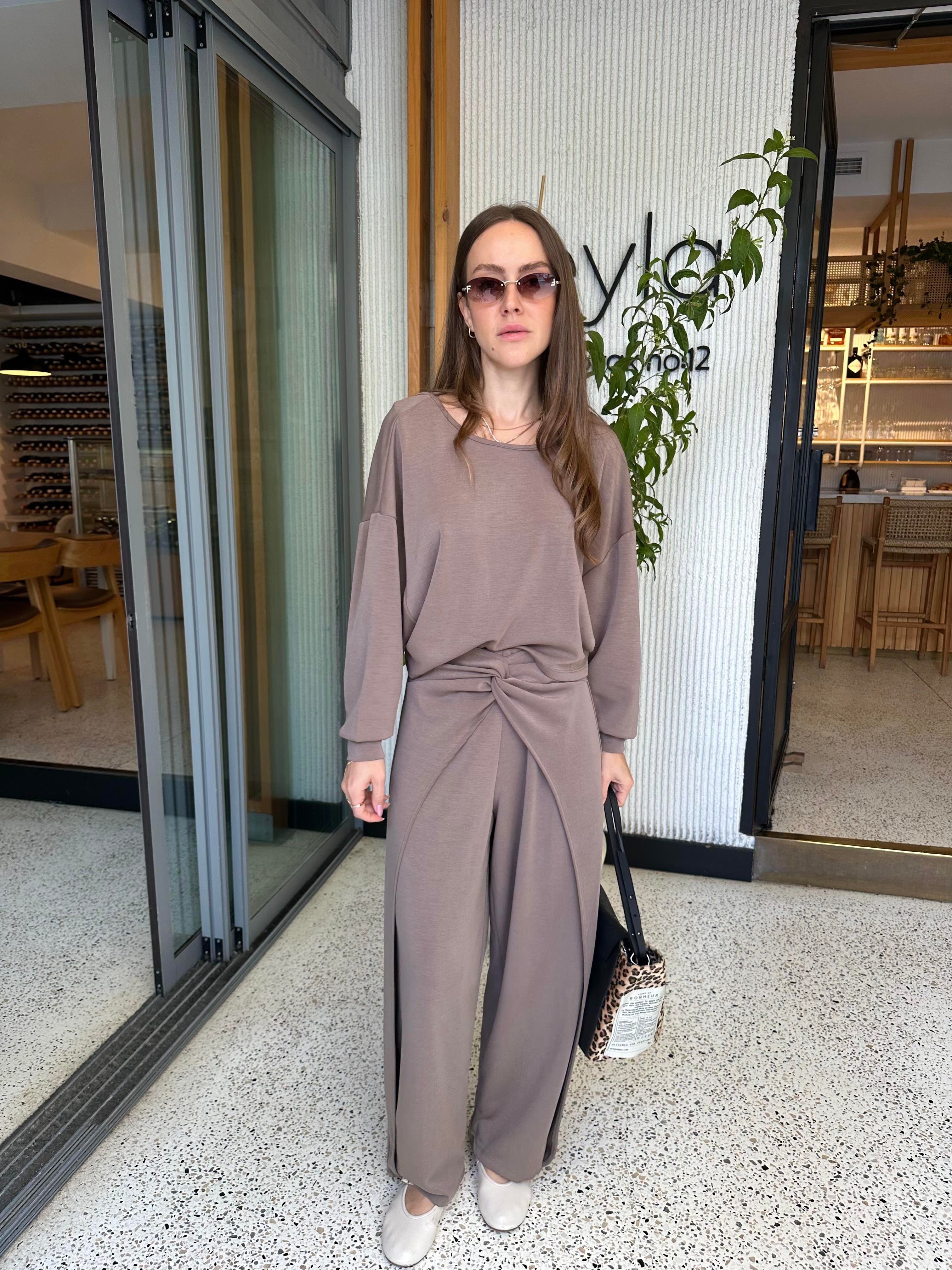 OYSHO MODEL DÜĞÜM DETAYLI MODAL PANTOLON