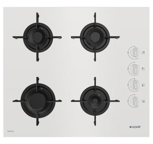 Arçelik OCD T 601-1 EHBD Gazlı Cam Tablalı Ocak Beyaz