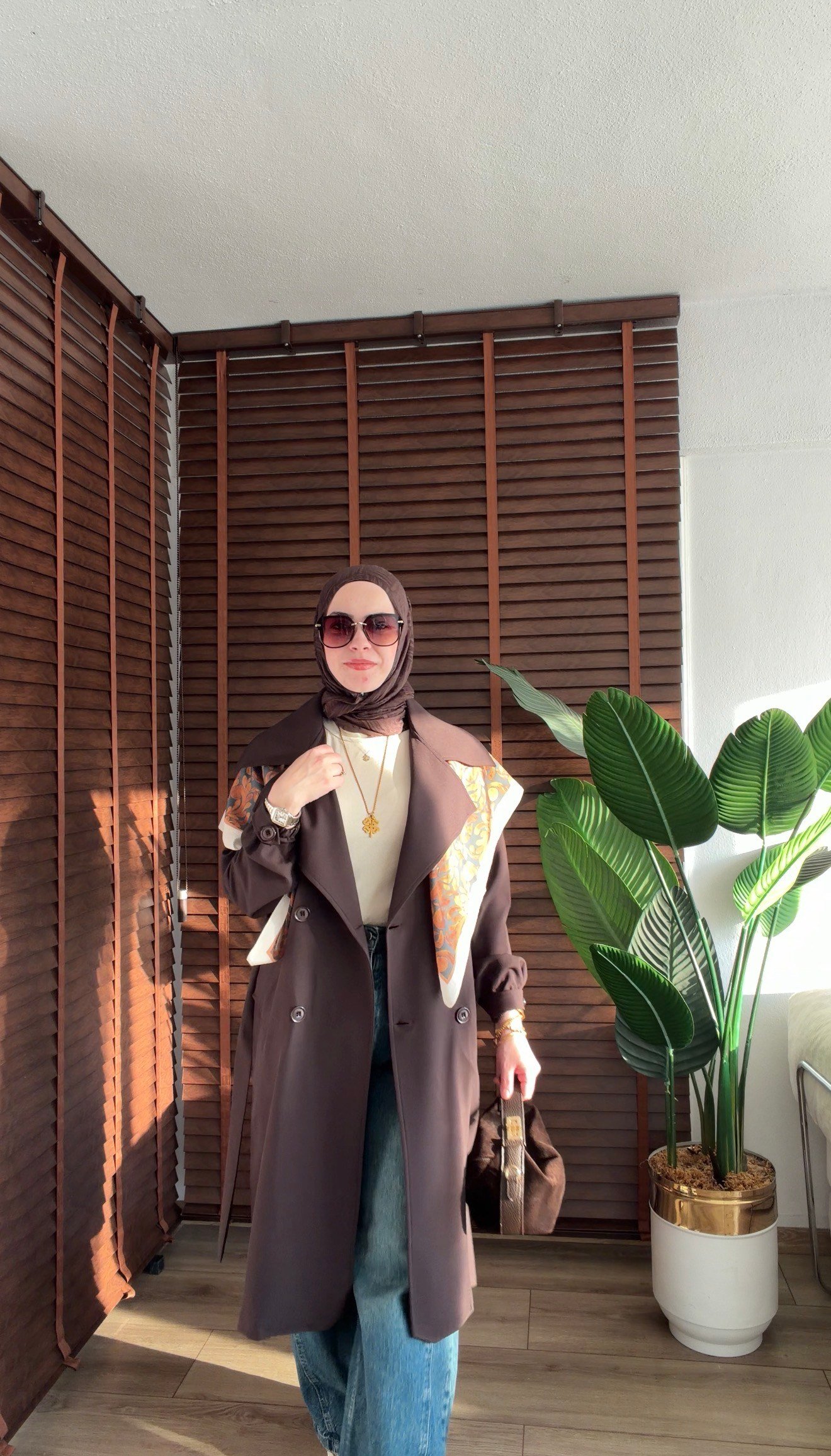 ACI KAHVE KURUVAZE YAKA BAŞAK MODEL TERNÇ 