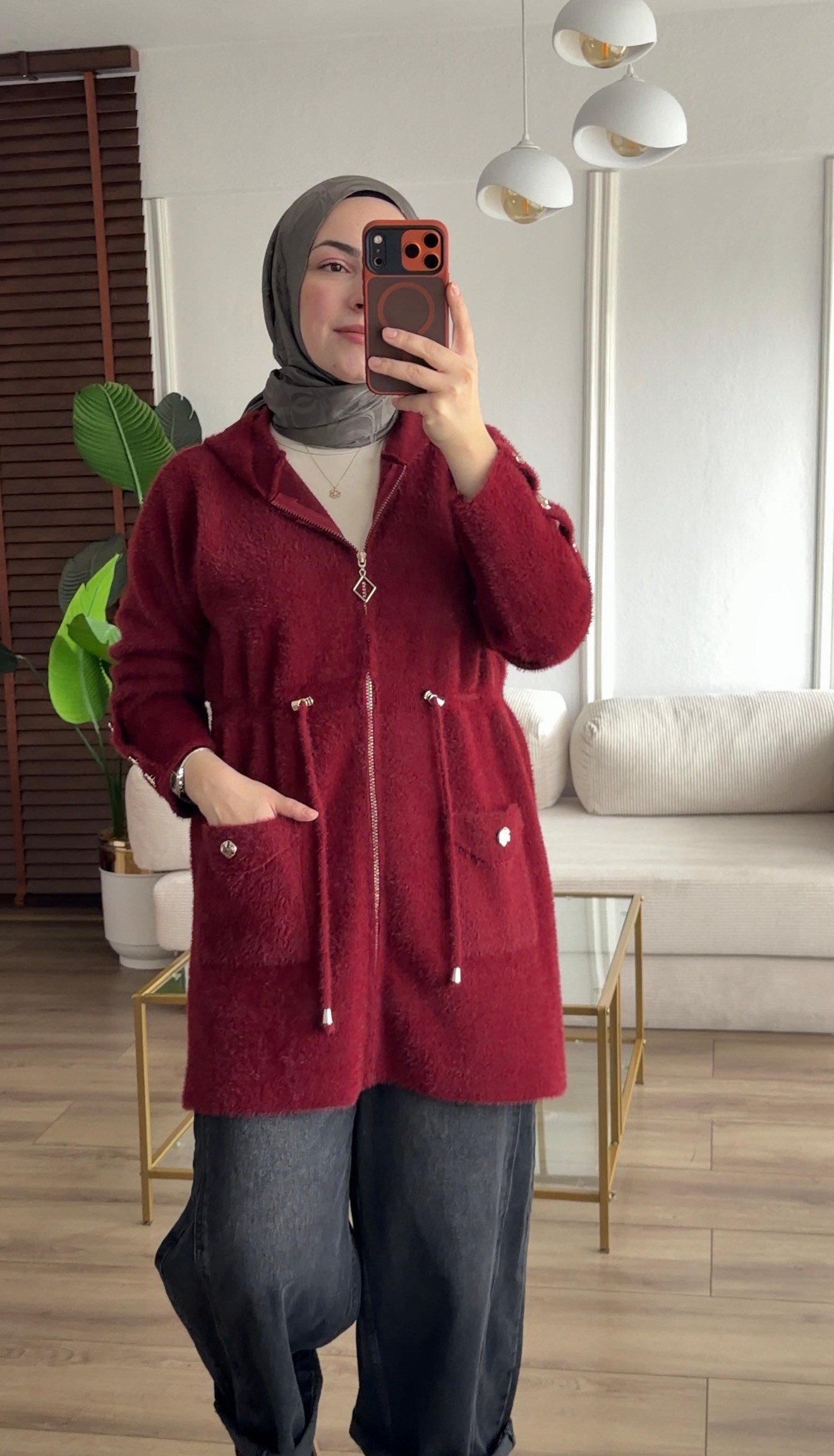 BORDO  BELDEN BÜZGÜLÜ KAP 