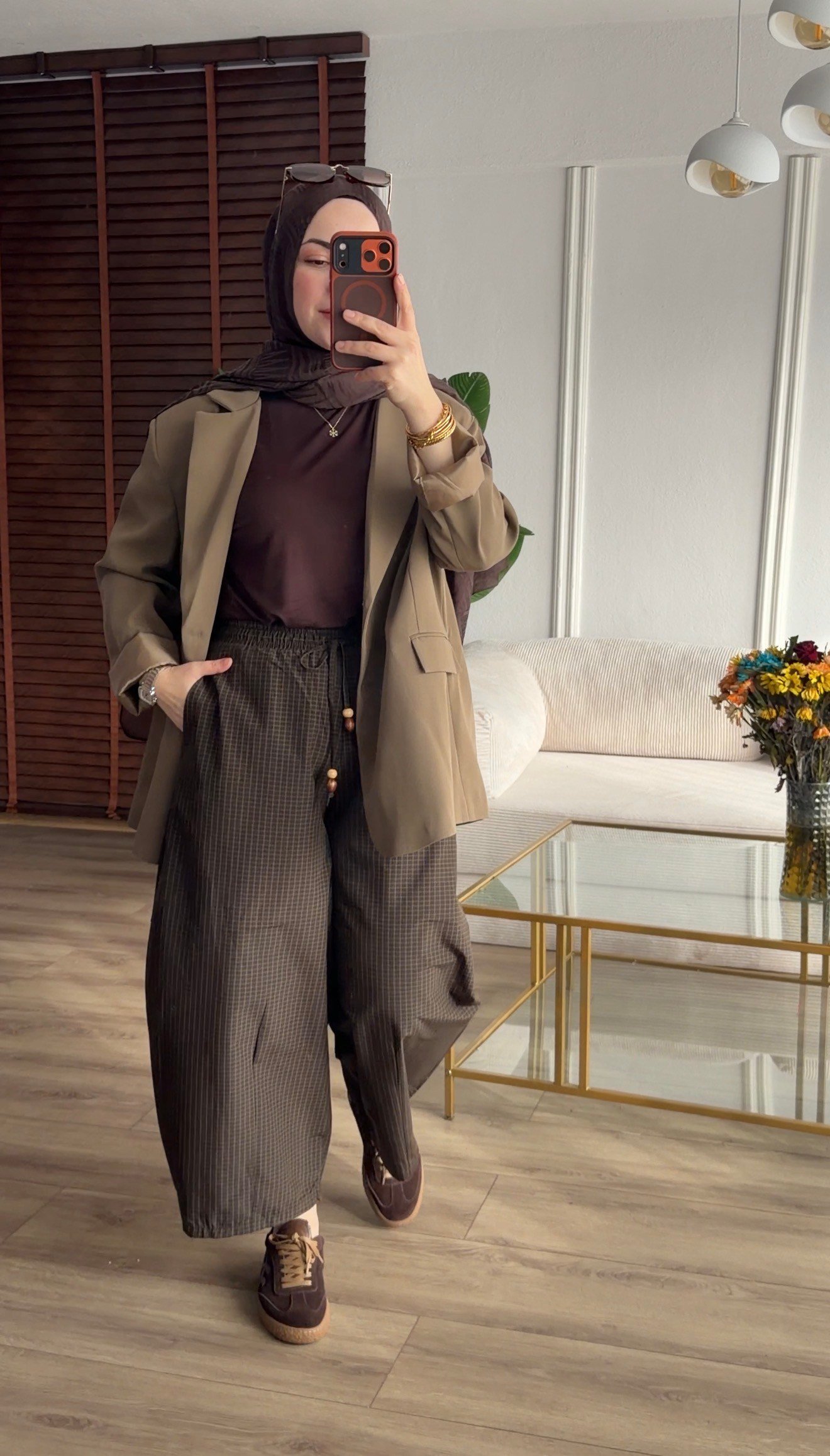 HAKİ YEŞİL EKOSE ŞALVAR MODEL PANTALON 