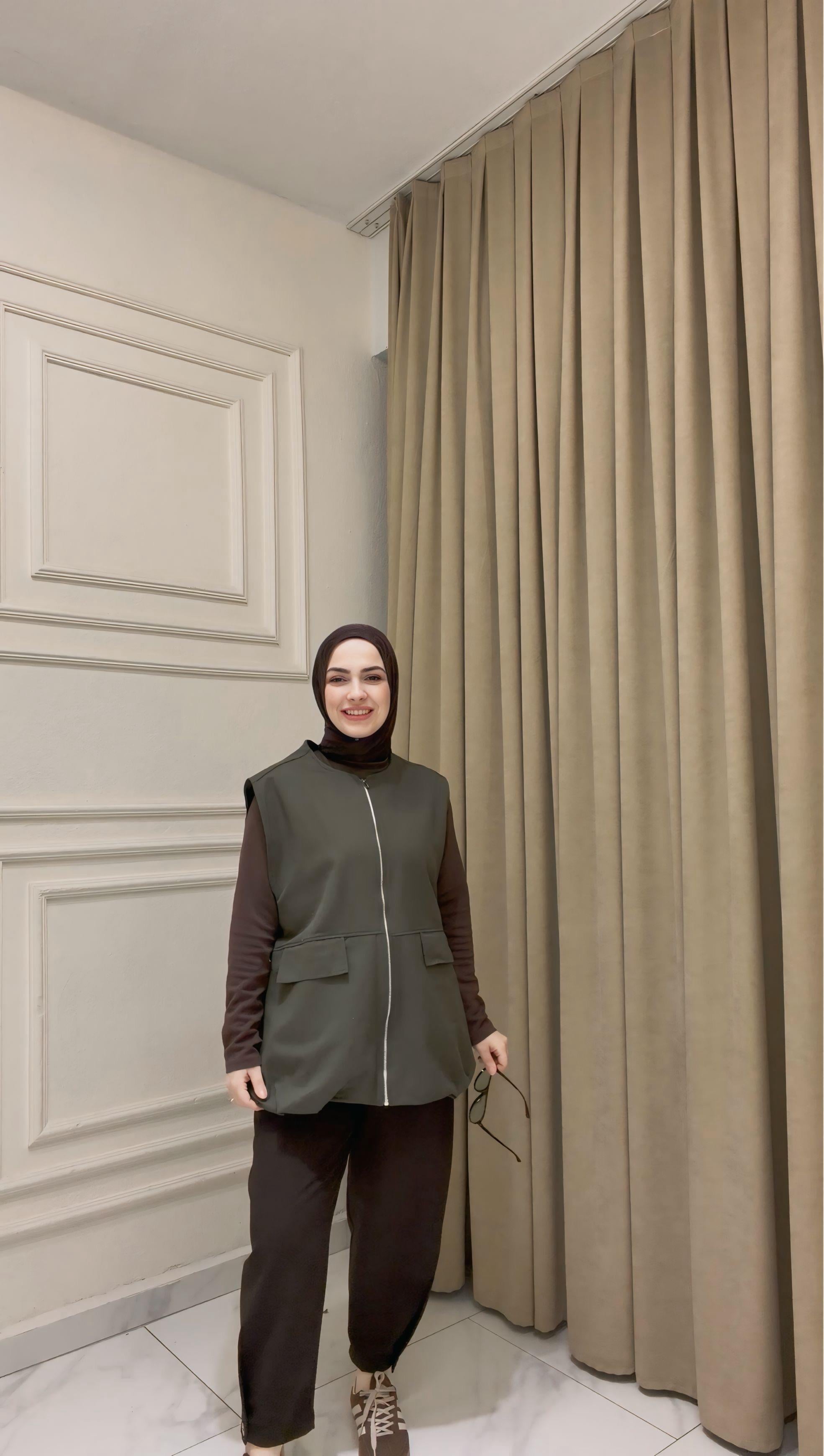 YEŞİL ZARA MODEL KOT YELEK 