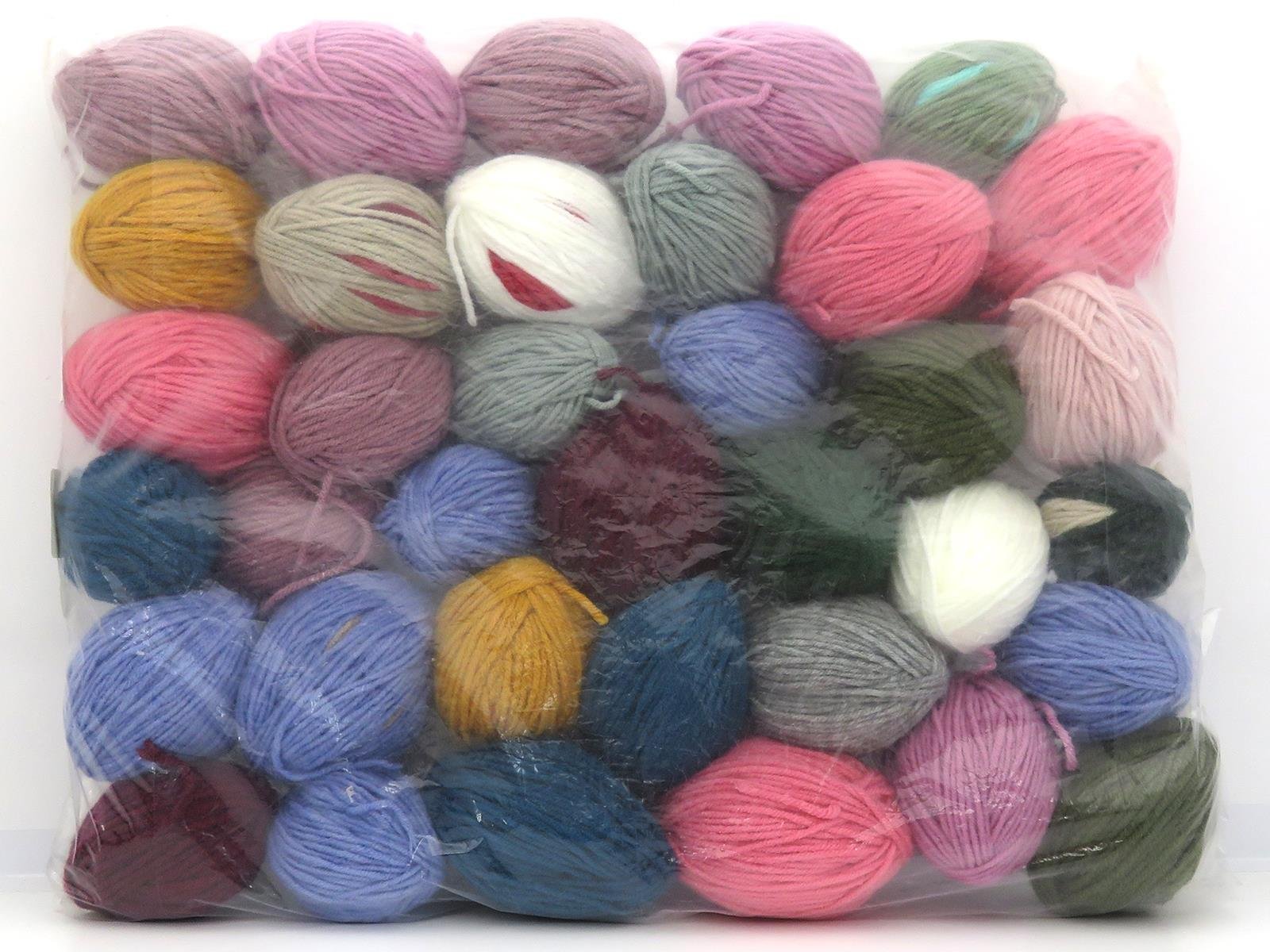 1200 gr ICE YARNS Plain Leftover Yarns MIXED LOT Hand Knitting Yarn Multicolor