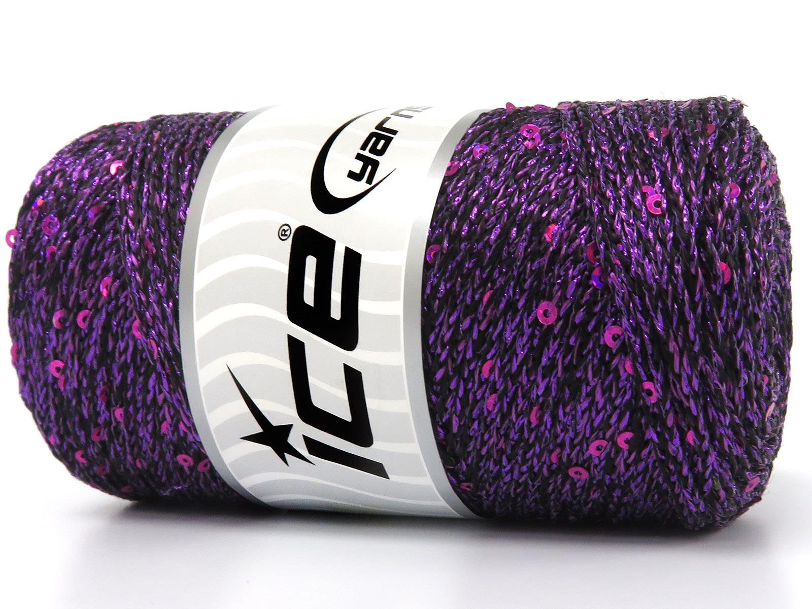 2x200gr. MACRAME GLITZ PAILLETTE Metalik Simli Mor Metalik Simli, Yazlık İplikler, Makrame, Boncuklu Pullu, Tığ İşi, Worsted