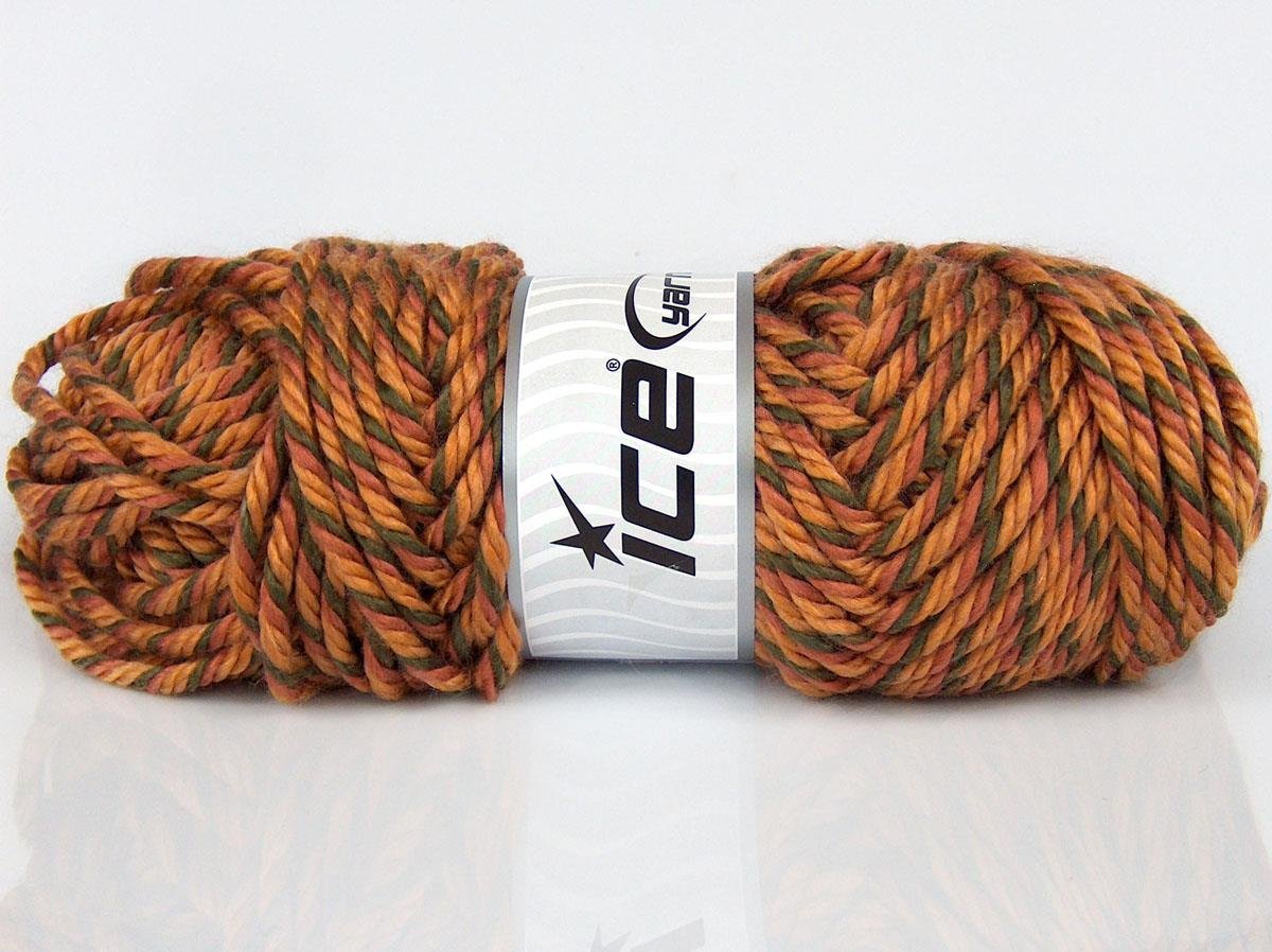 3x135gr. AUBURNDALE Akrilik Haki, Altın tonları Kışlık, Düz iplikler, Çok Kalın, Batik Desenli, 100% Akrilik , Akrilik
