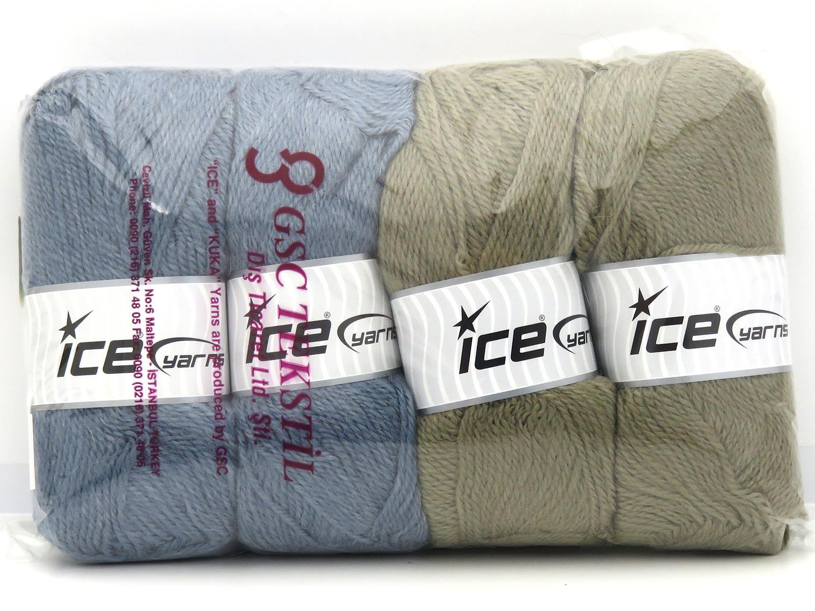 400 gr ICE YARNS Angora Luxe Yarns MIXED LOT (10% Mohair 15% Wool) Yarn Multicolor