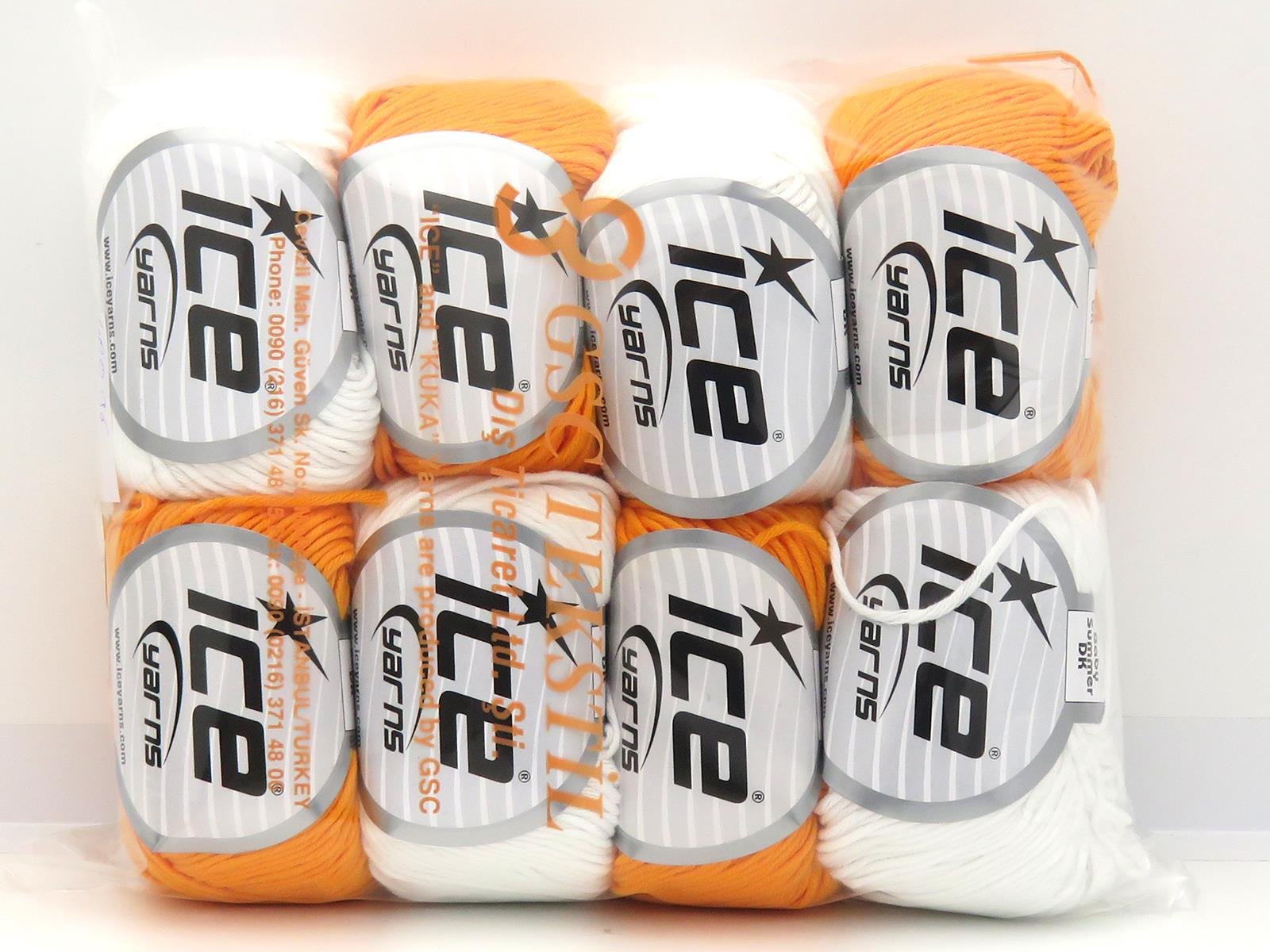 400 gr ICE YARNS Baby Summer DK Yarns MIXED LOT (50% Cotton) Yarn Multicolor