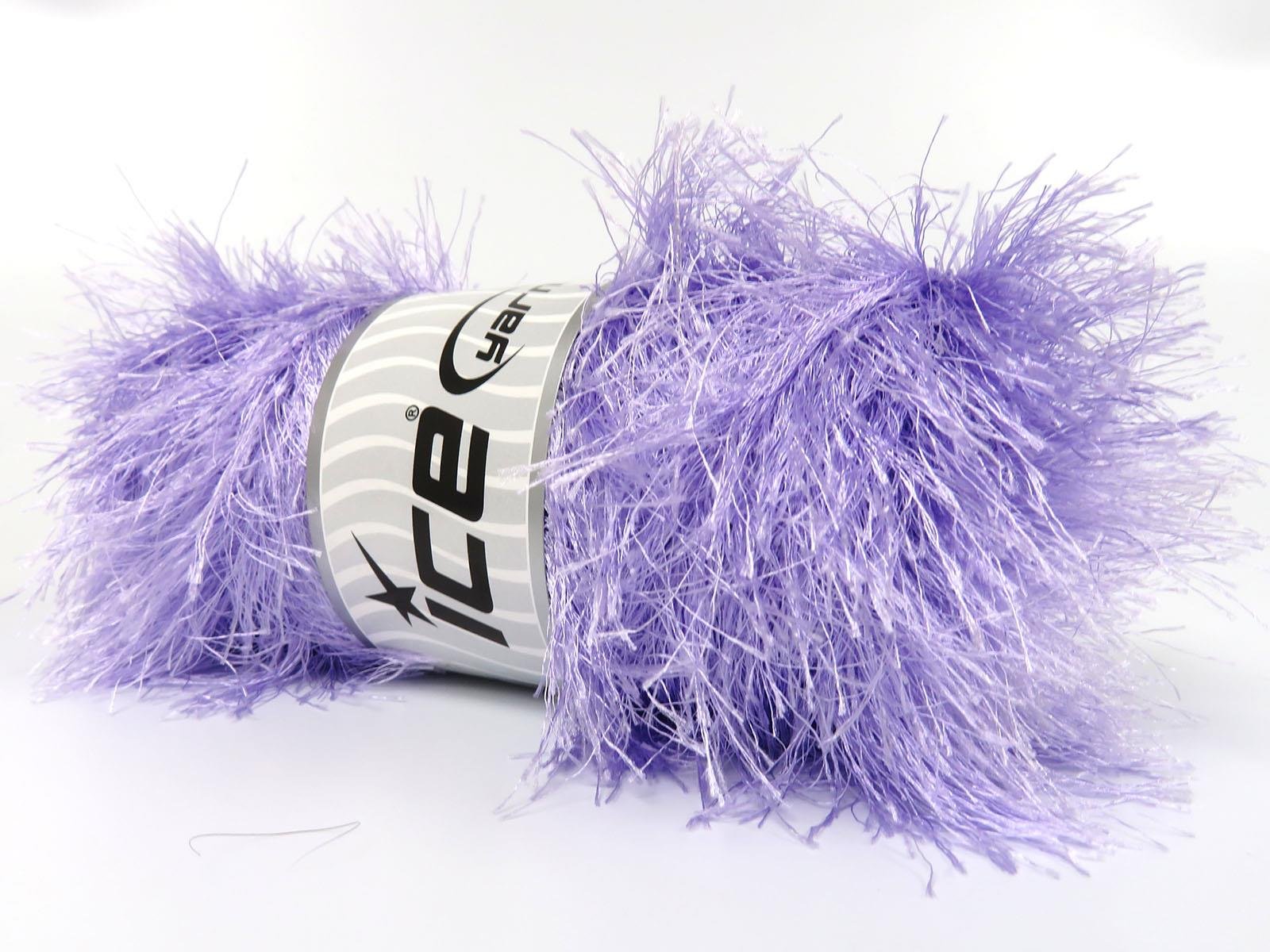 400 gr ICE YARNS EYELASH BULKY 400GR Hand Knitting Yarn Light Lilac