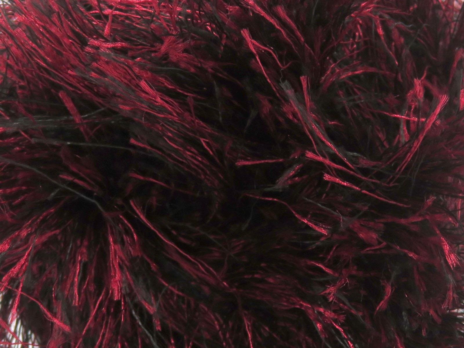 400 gr ICE YARNS EYELASH BULKY 400GR Hand Knitting Yarn Black Red