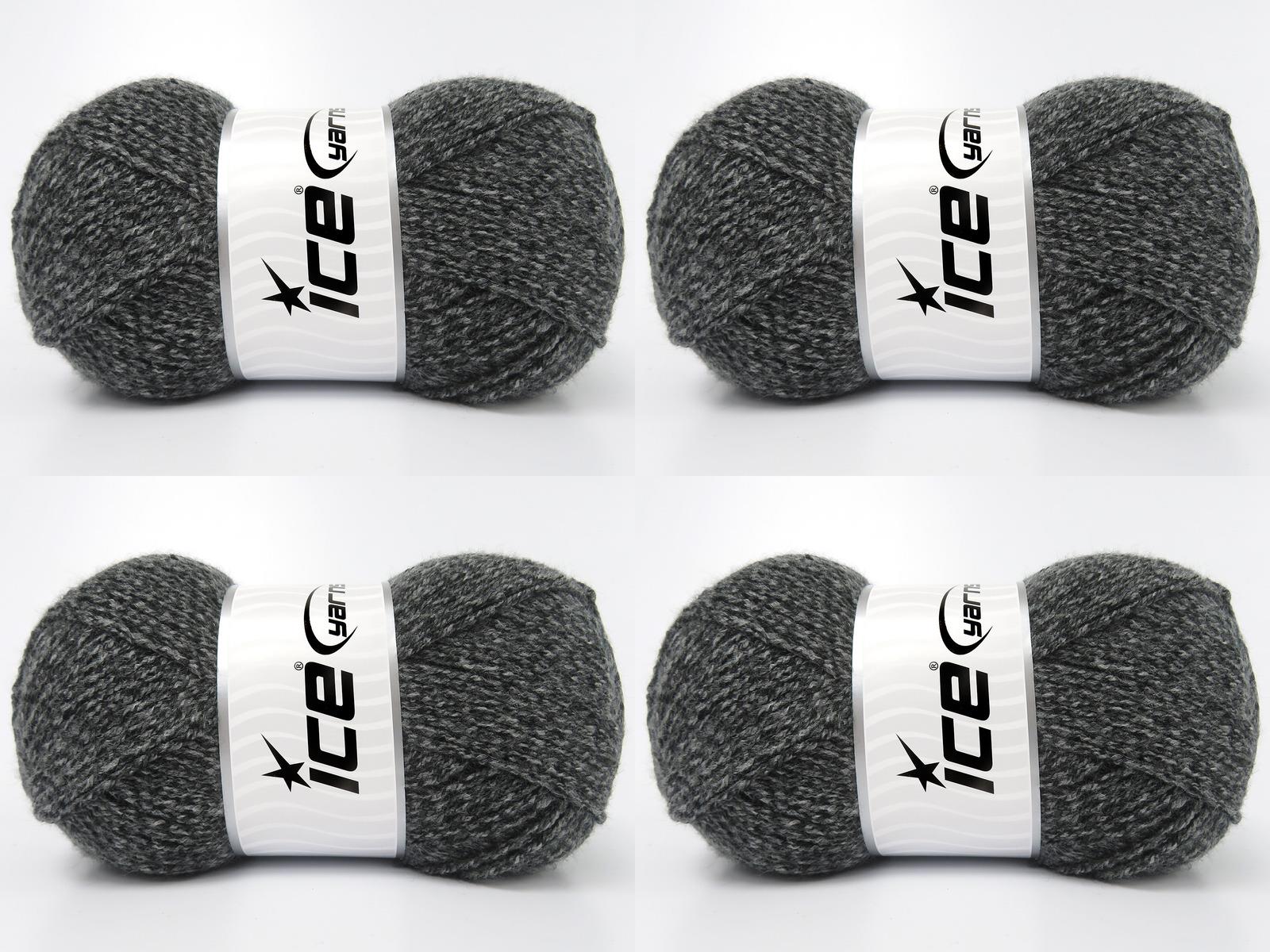 4x100gr. ALWAYS A CLASSIC Akrilik Siyah, Gri Tonları Kışlık, Düz iplikler, 100% Akrilik