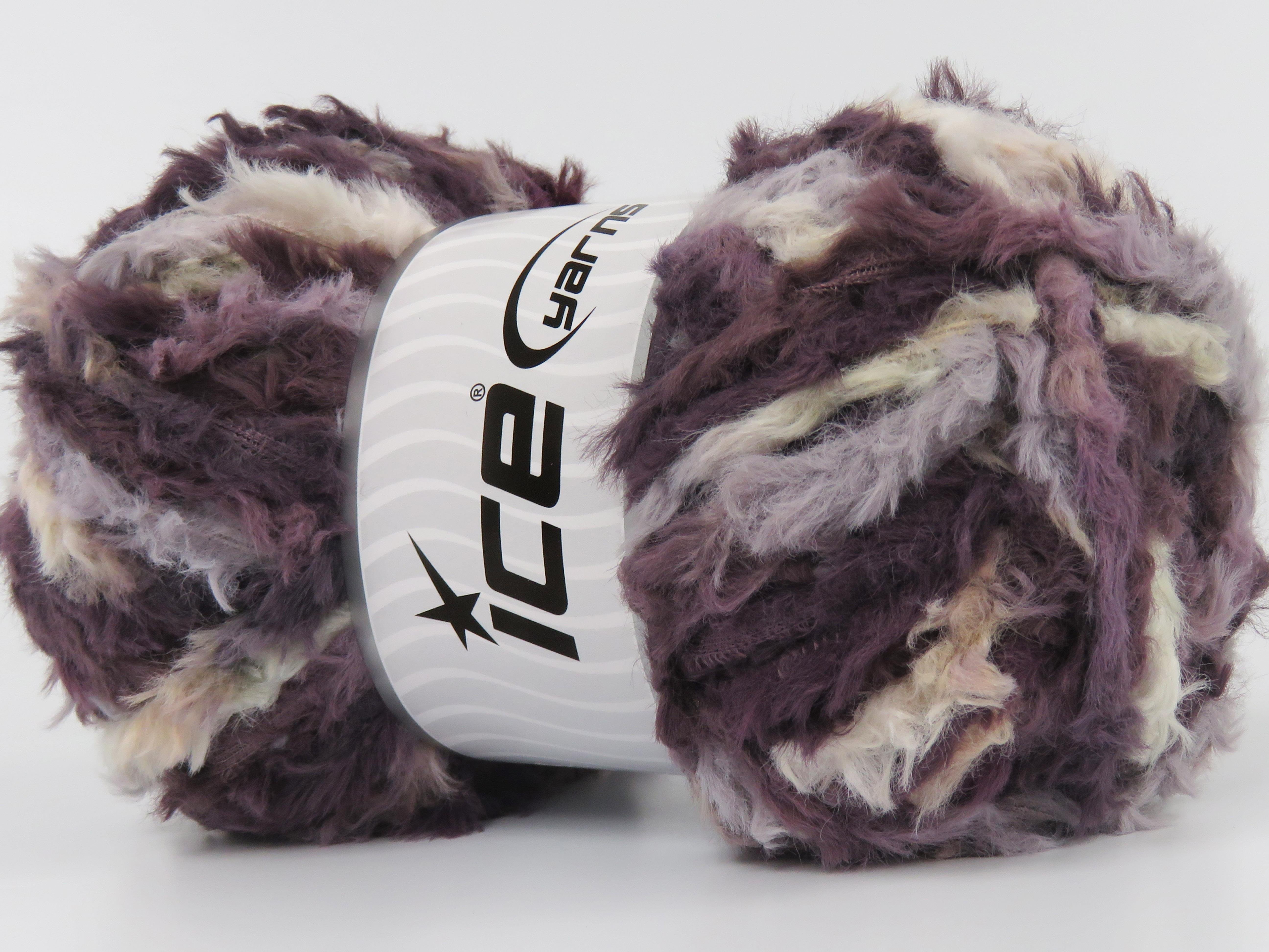 4x100gr. BUNNY FUR MULTICOLOR  Krem, Gri, Maron, Somon Yumoş, Sakallı, Kışlık, Çok Kalın, Batik Desenli