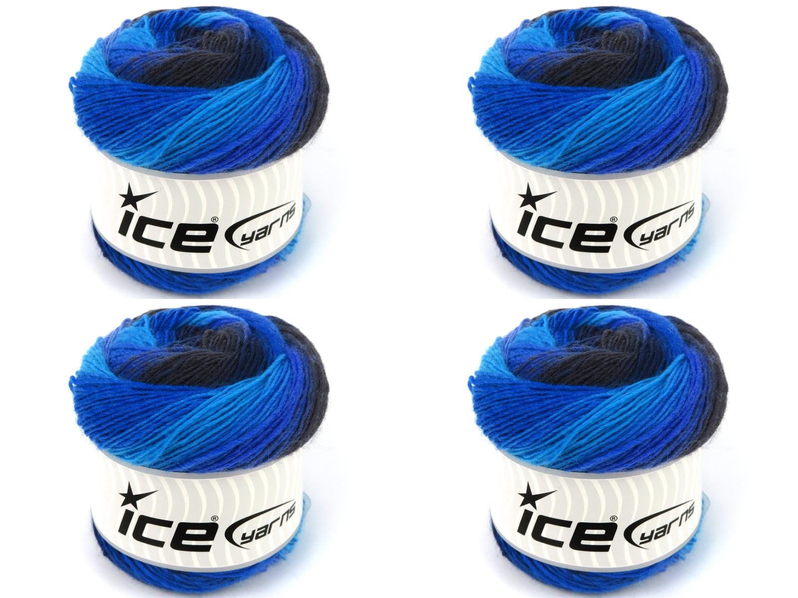 4x100gr. CAKES MAGIC SOCK  Mor, Gri, Mavi Tonları Kışlık, Çok İnce, Yün, Batik Desenli, Makina Yıkama