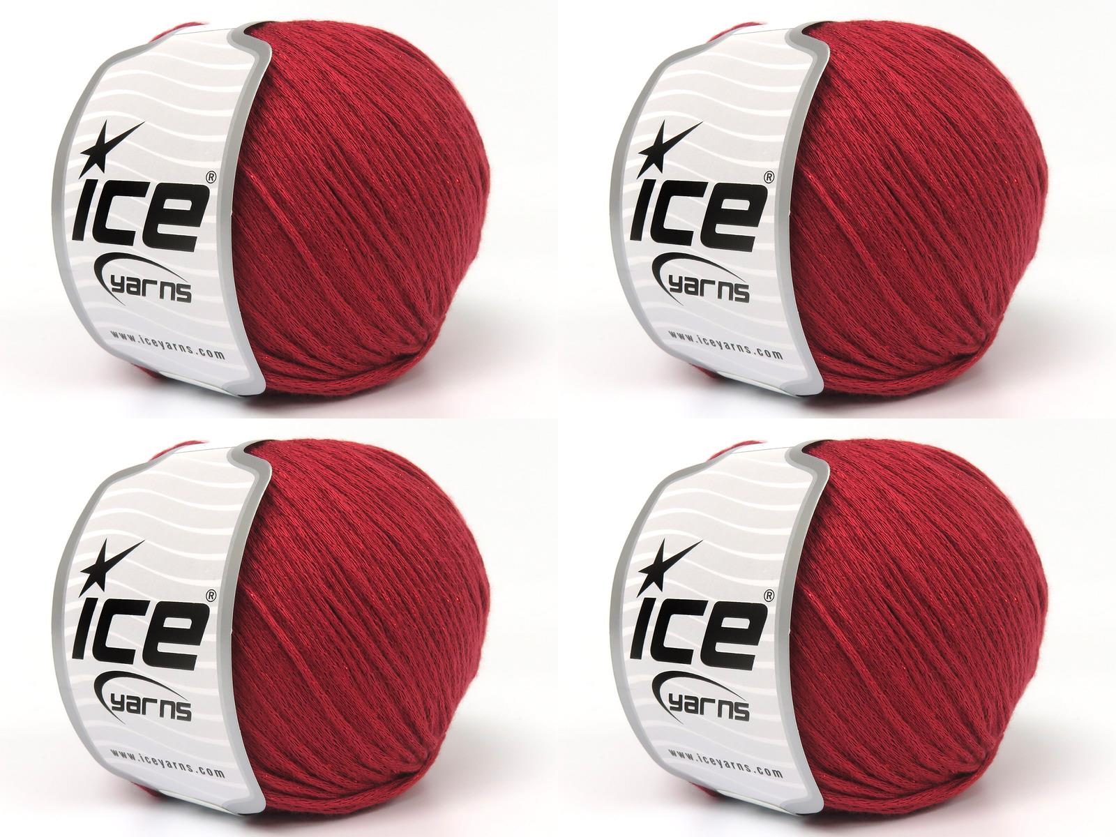 4x100gr. VISCOSE GLITZ Metalik Simli, Viskon Kırmızı Metalik Simli, Viskon, Yazlık İplikler