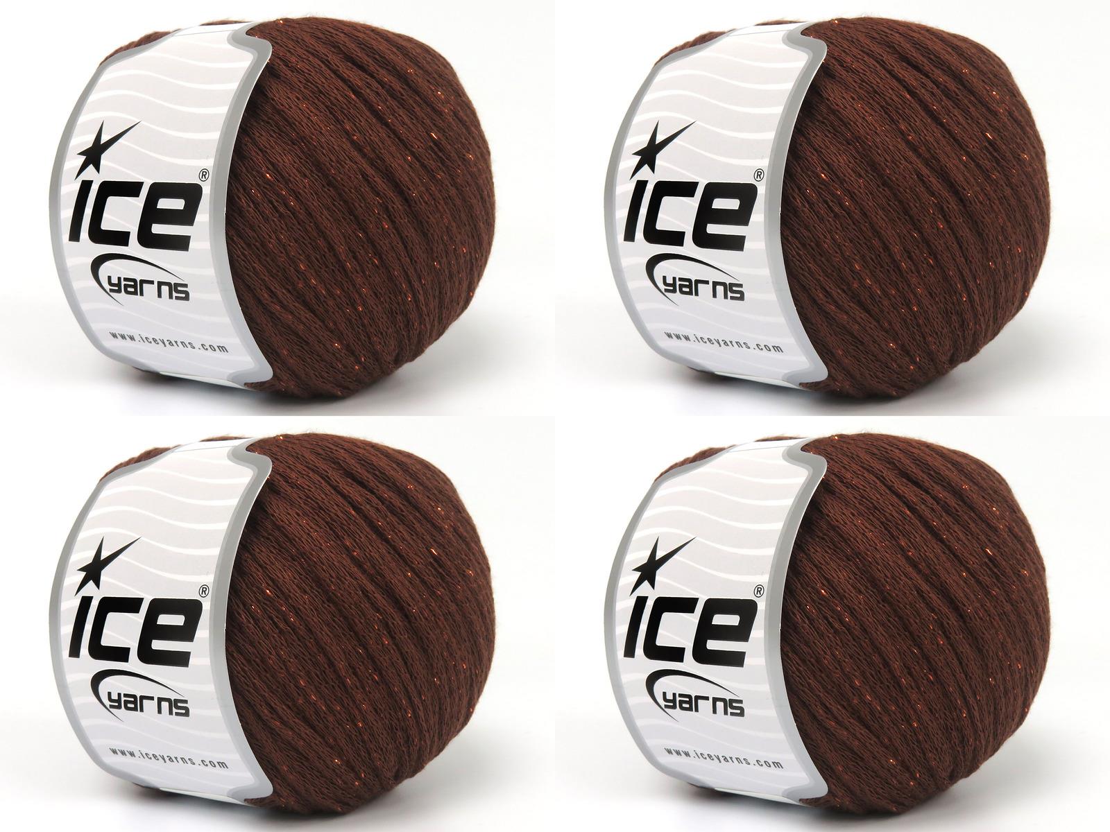 4x100gr. VISCOSE GLITZ Metalik Simli, Viskon Kahverengi Metalik Simli, Viskon, Yazlık İplikler