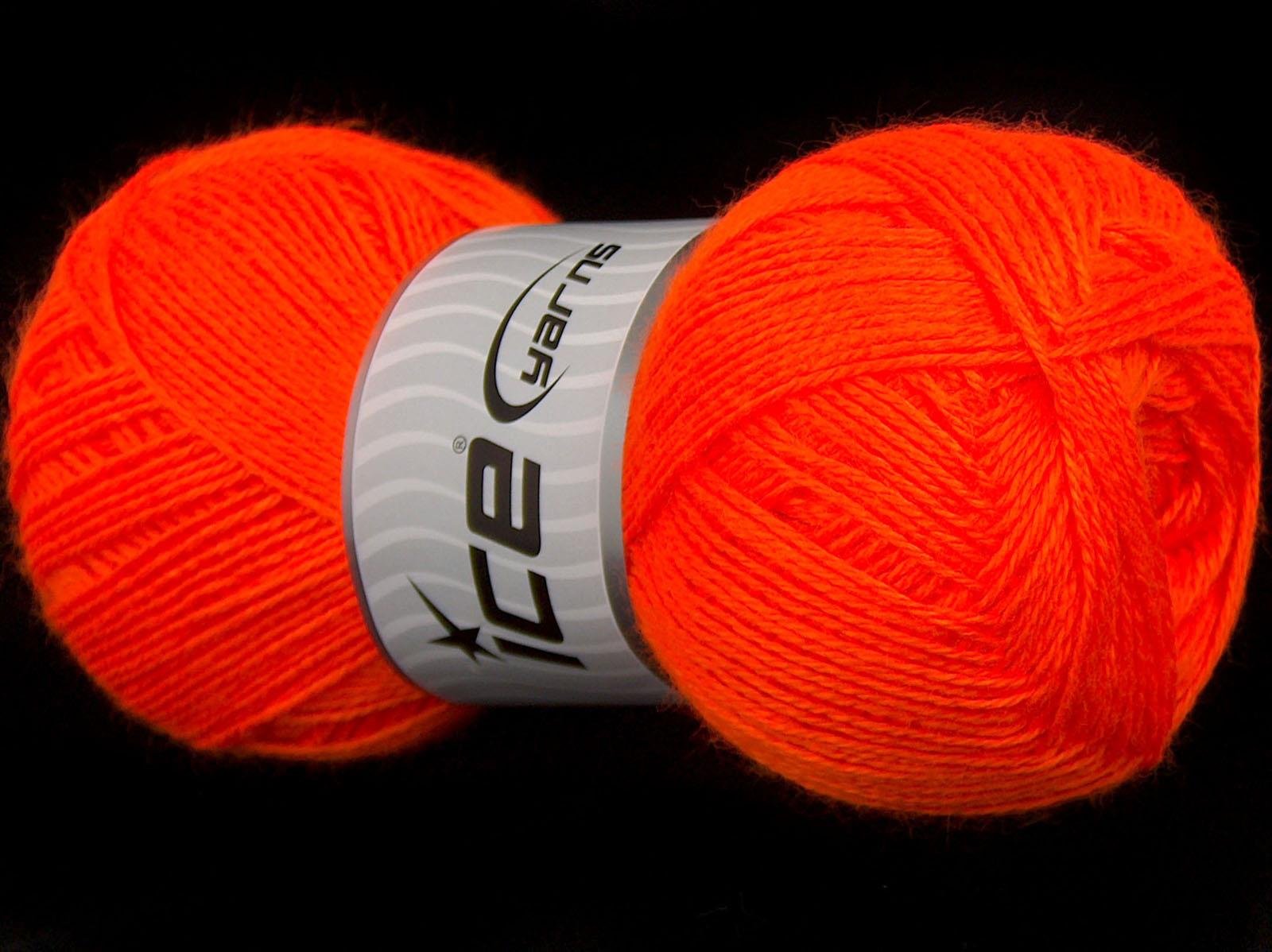 4x110gr. BARNHILL Akrilik Neon Turuncu Kışlık, Düz iplikler, 100% Akrilik , Akrilik