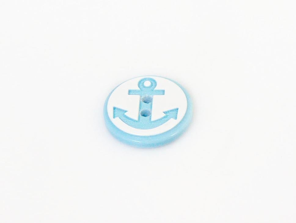 5 Anchor Figure Buttons Light Blue 15 mm diameter