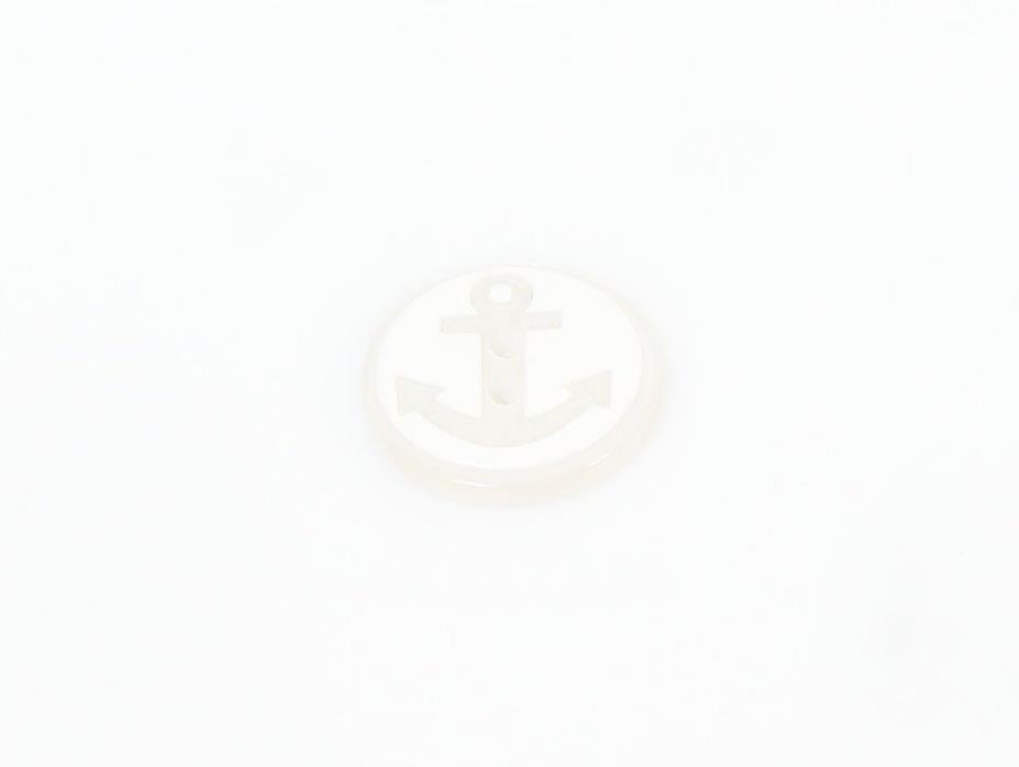5 Anchor Figure Buttons White 15 mm diameter