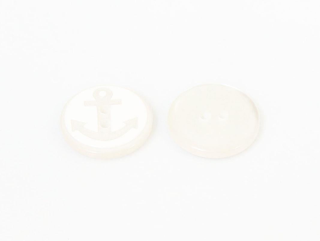 5 Anchor Figure Buttons White 15 mm diameter