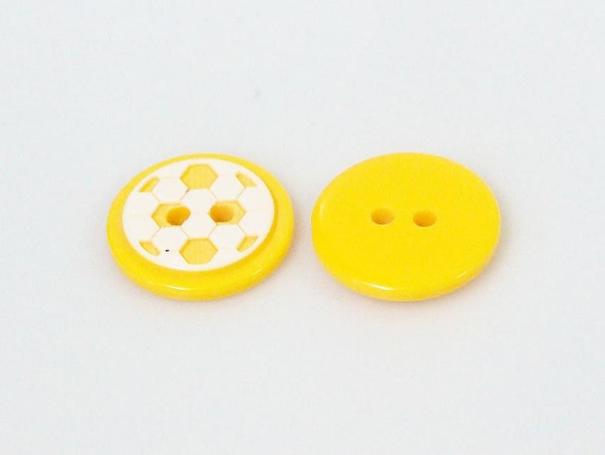 5 Ball Figure Buttons Yellow 14 mm diameter