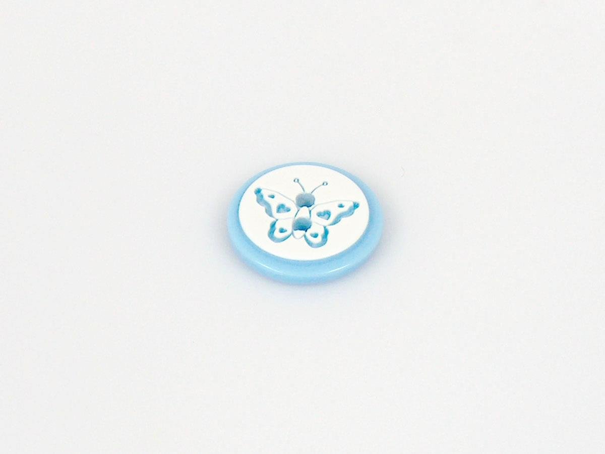 5 Butterfly Figure Buttons Blue 15mm long
