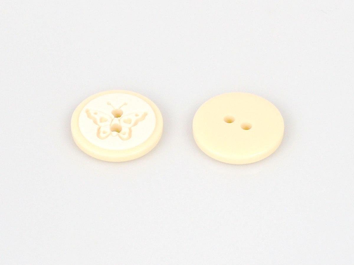 5 Butterfly Figure Buttons Cream 15mm long