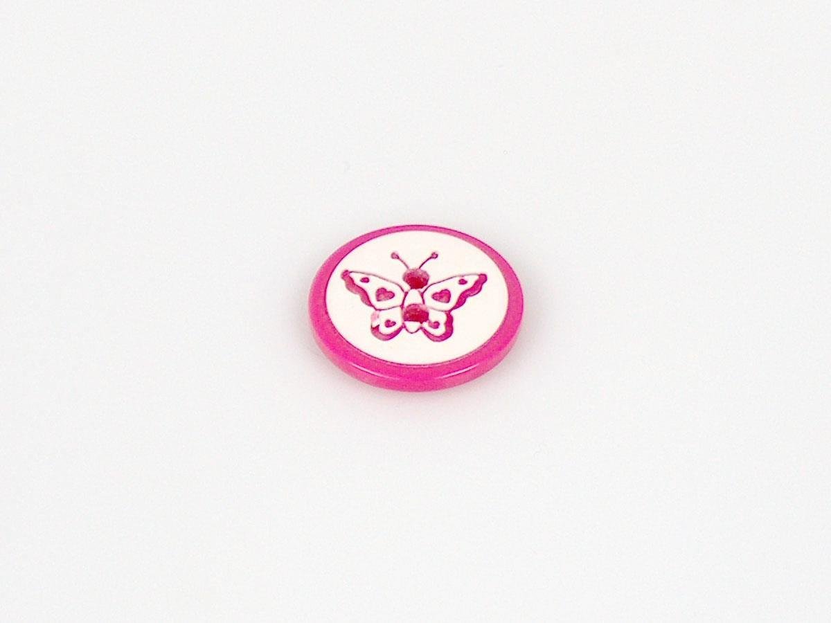 5 Butterfly Figure Buttons Fuchsia 15mm long