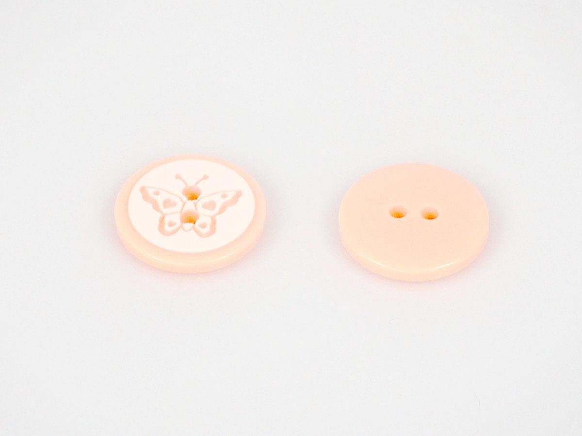 5 Butterfly Figure Buttons Light Salmon 15mm long