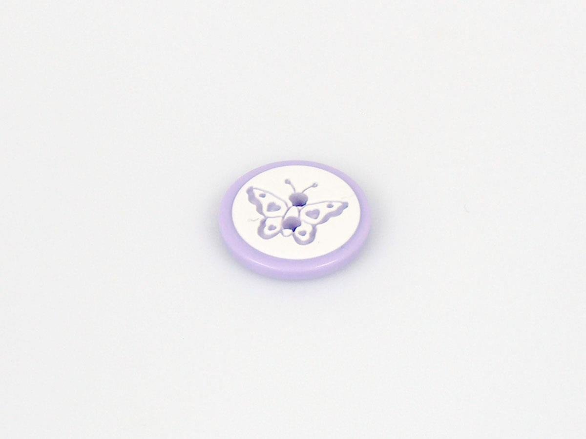 5 Butterfly Figure Buttons Lilac 15mm long