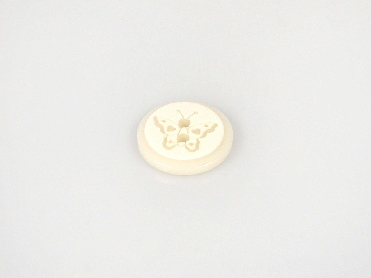 5 Butterfly Figure Buttons White 15mm long