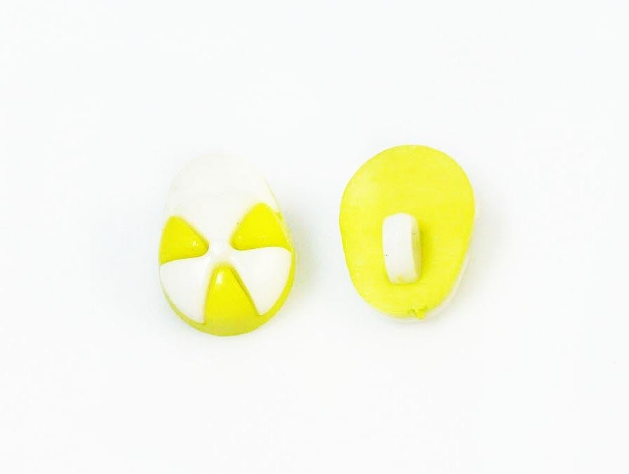5 Cap Figure Buttons White, Light Olive Green 15mm long