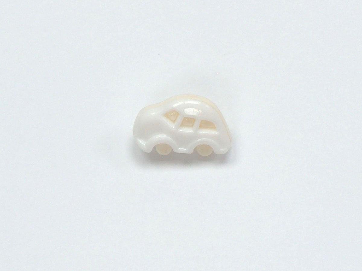5 Car Figure Buttons Cream, White 15mm long