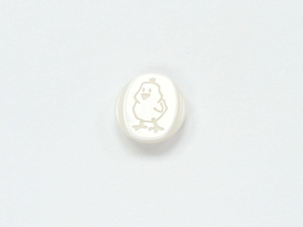 5 Chick Figure Buttons White 15mm long