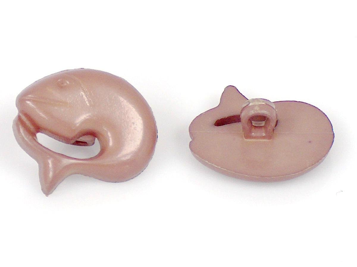5 Dolphin Figure Buttons Brown 15mm long