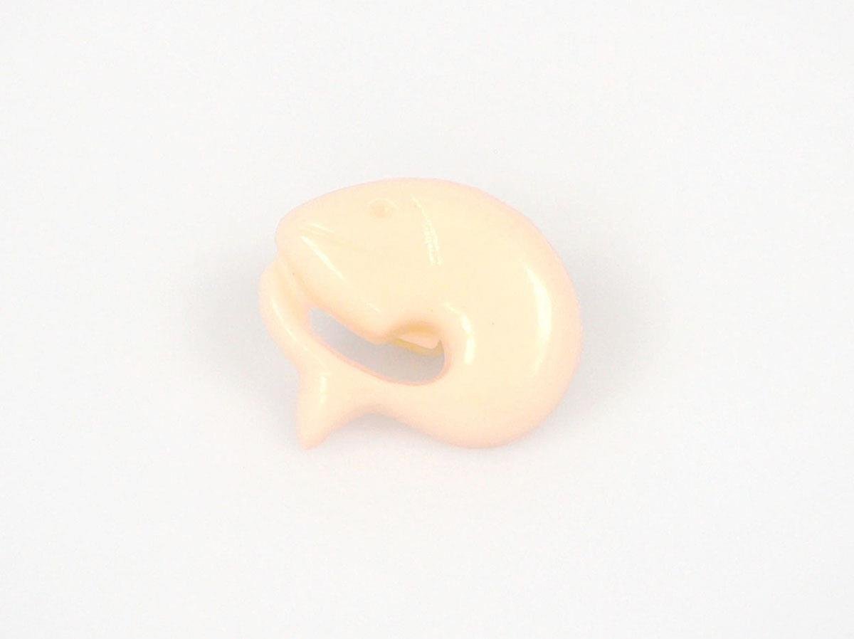 5 Dolphin Figure Buttons Dark Cream 15mm long