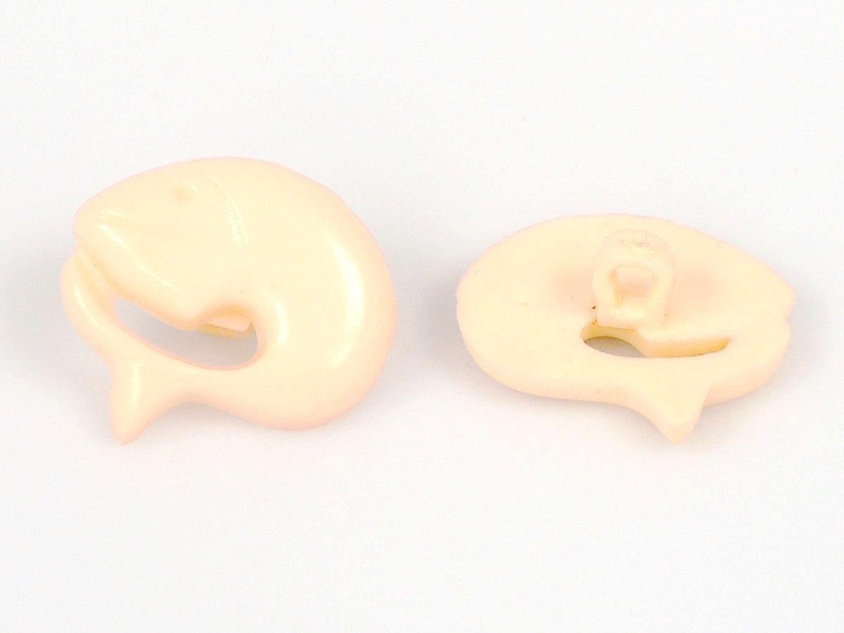 5 Dolphin Figure Buttons Dark Cream 15mm long