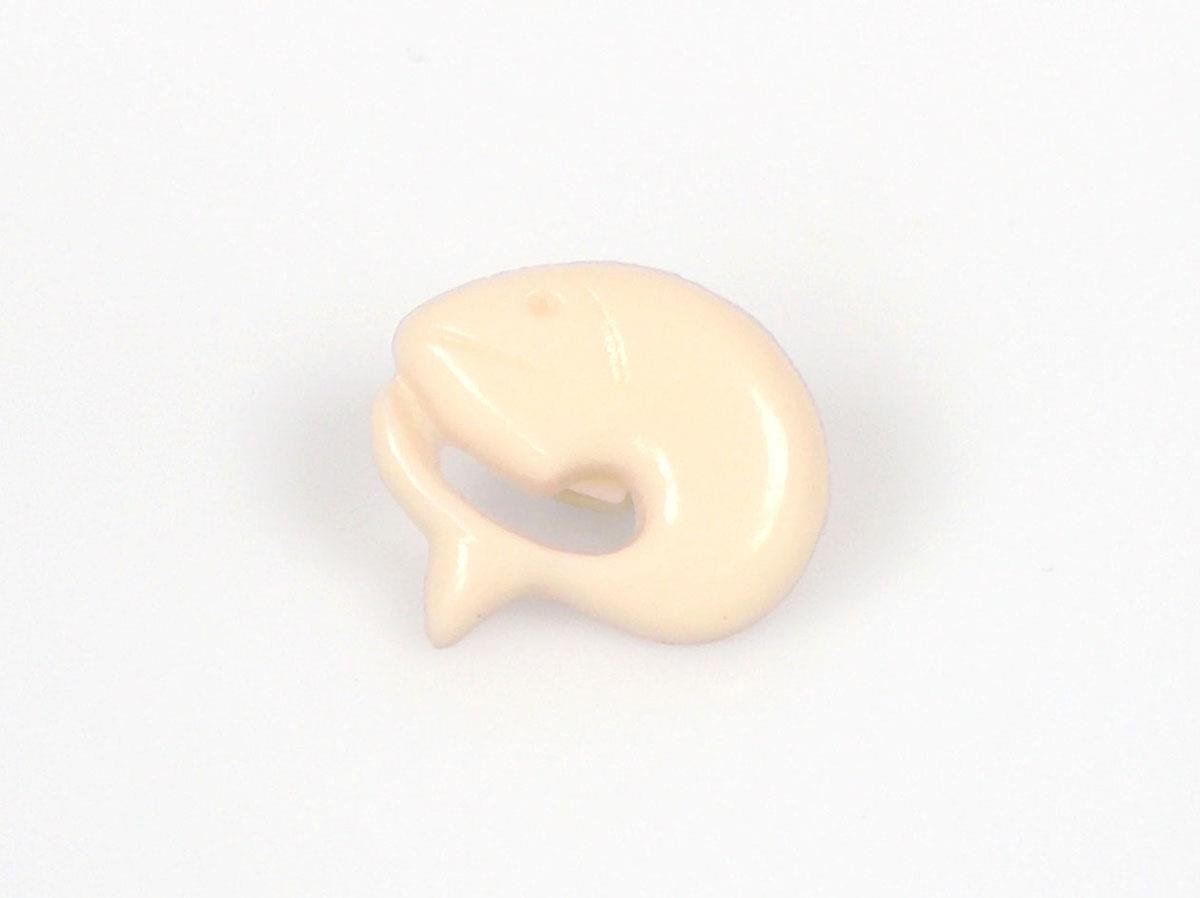 5 Dolphin Figure Buttons Light Beige 15mm long
