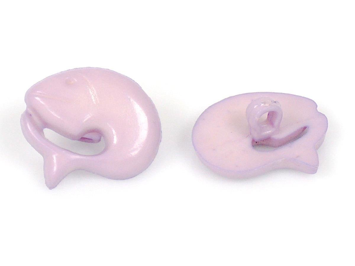 5 Dolphin Figure Buttons Lilac 15mm long