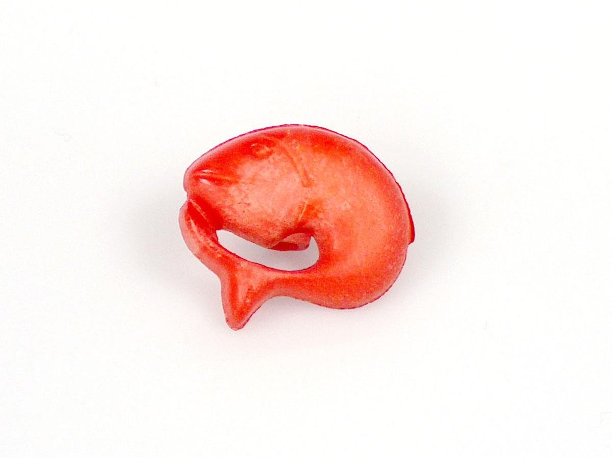 5 Dolphin Figure Buttons Red 15mm long