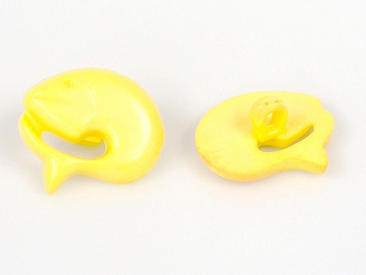 5 Dolphin Figure Buttons Yellow 15mm long