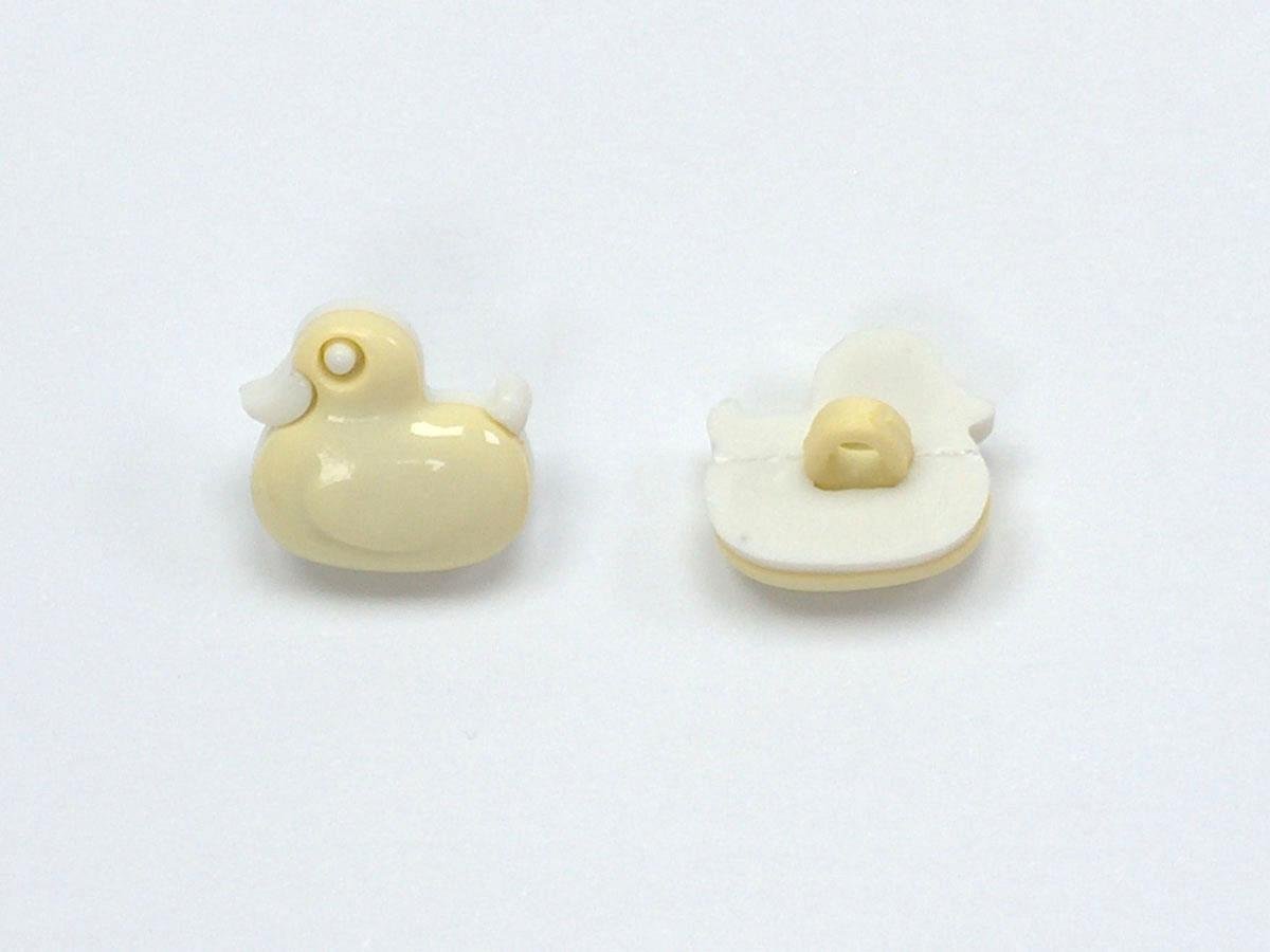 5 Duck Figure Buttons Light Green 15mm long