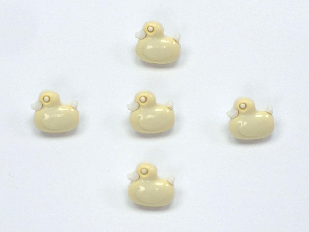 5 Duck Figure Buttons Light Green 15mm long