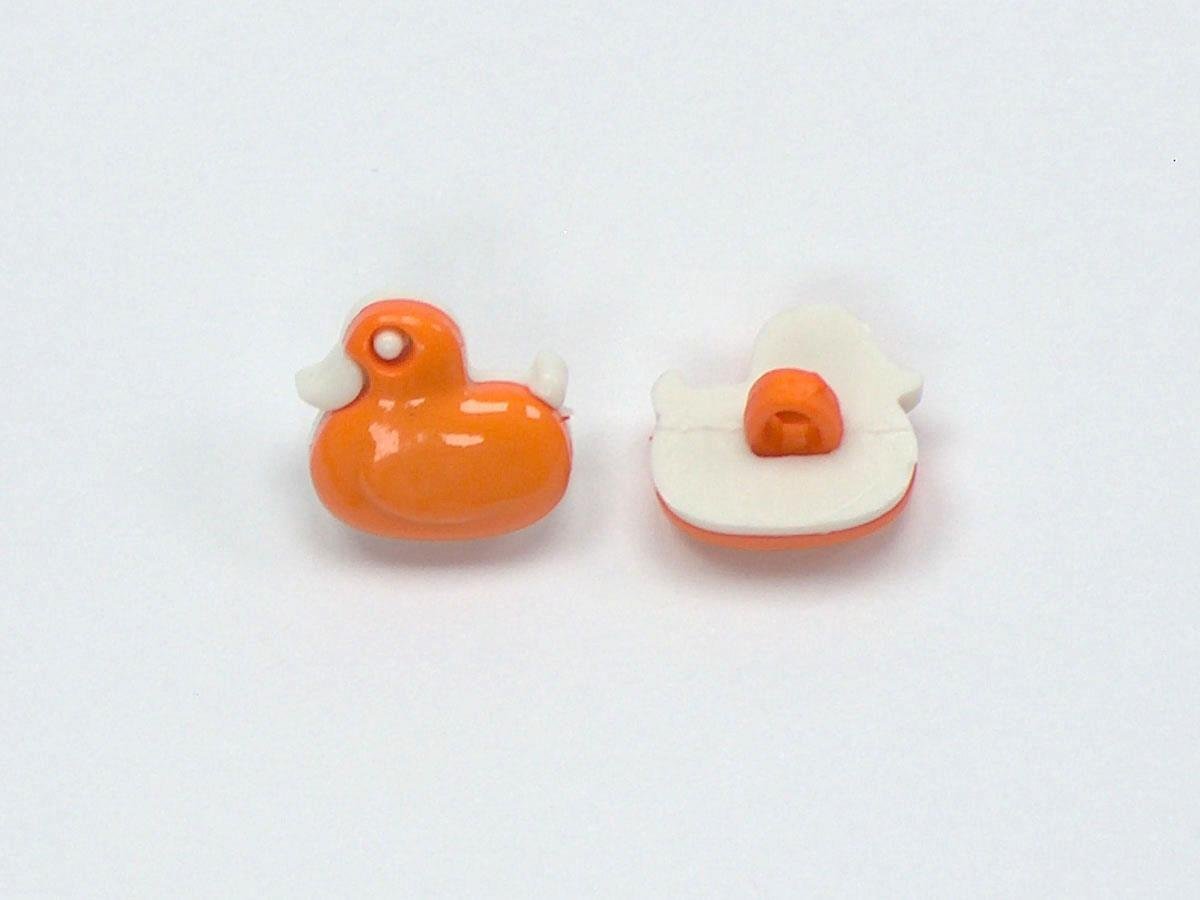 5 Duck Figure Buttons Orange 15mm long
