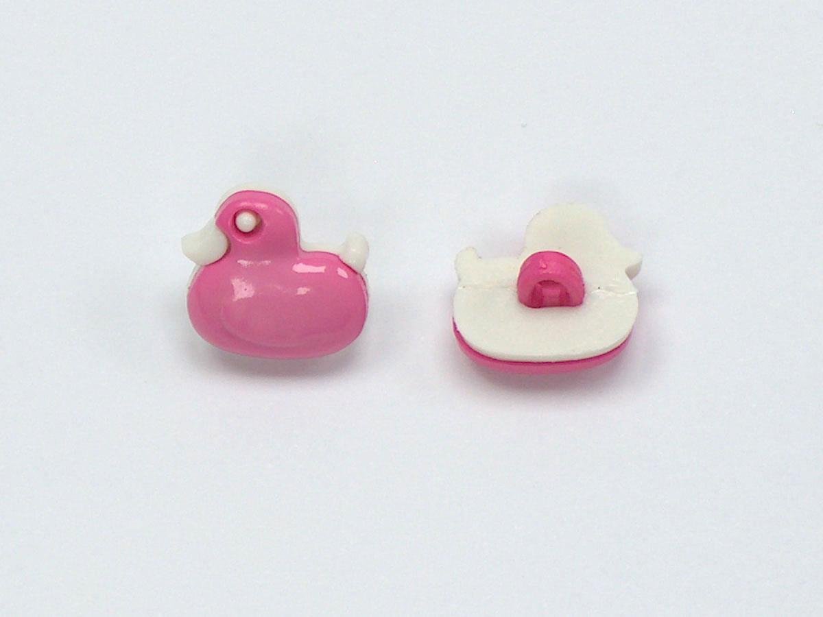 5 Duck Figure Buttons Pink 15mm long