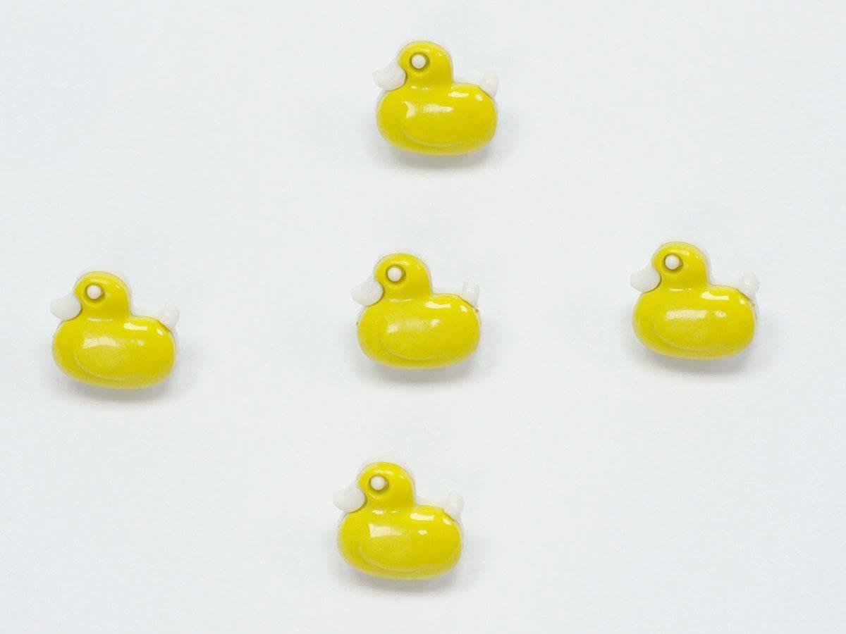 5 Duck Figure Buttons Pistachio Green 15mm long