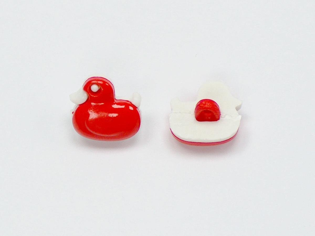5 Duck Figure Buttons Red 15mm long